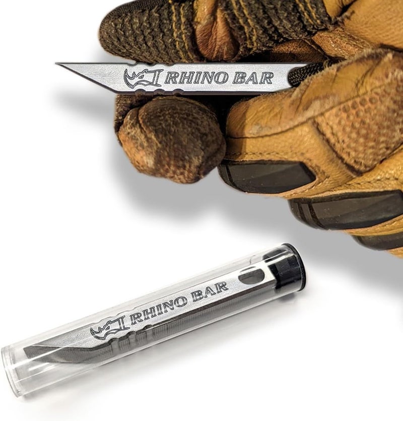 Milspin Store Rhino Bar EDC Stainless Steel Mini Pry Bar Multi tool Keychain with Screw Driver, Box Opener and Minimalist Tool Features, Made in The USA - Image 3